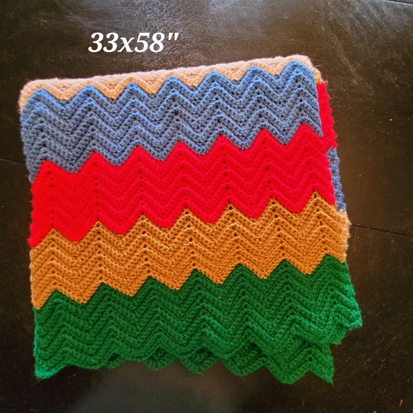 Crocheted Afghan Lap Blanket - Picture 2 of 7